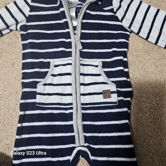 Mudpie Infant Boys NavySherpa Hooded Coat and Onesie - Picture 6 of 8